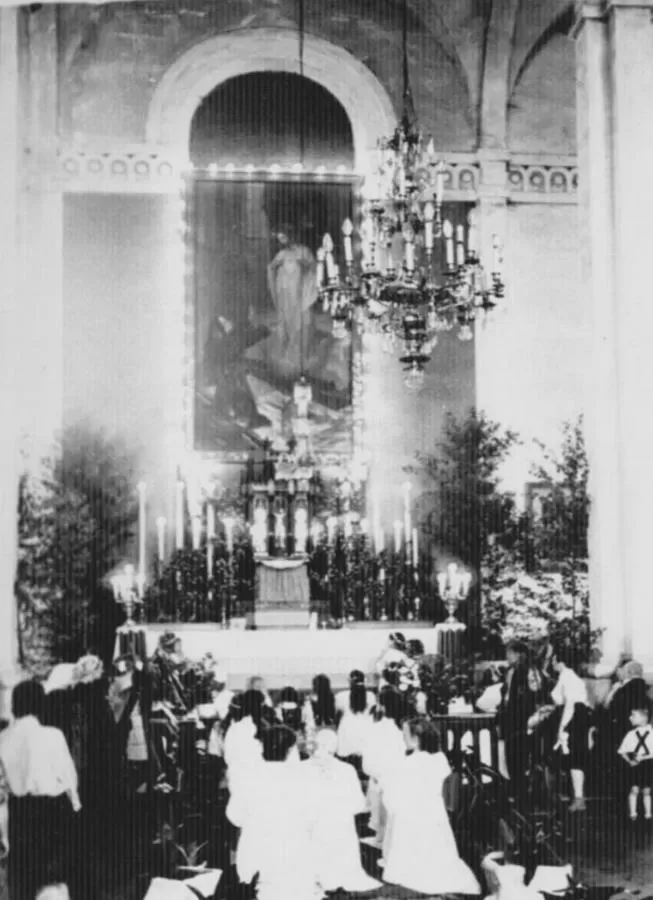 Šv. Mišios Švč. Jėzaus Širdies bažnyčioje (?), XX a. vid.