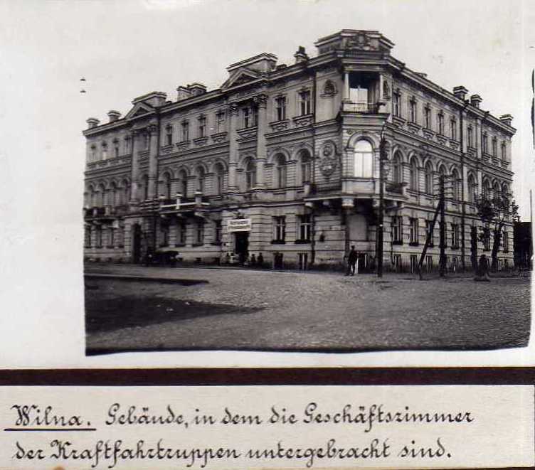 Vilnius. Pastatas, kuriame apsistoję Transporto dalinių kariai. IPK.